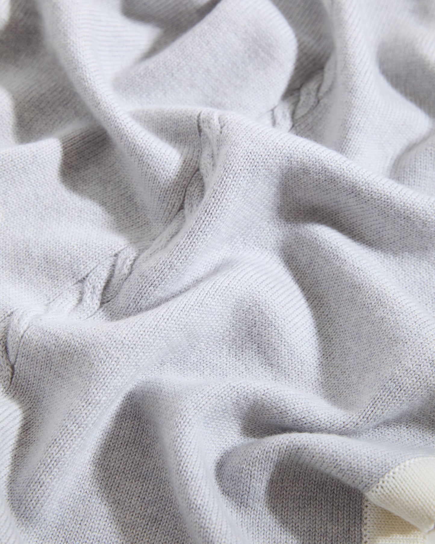 100% Merino Cable Plain Baby Blanket - Grey