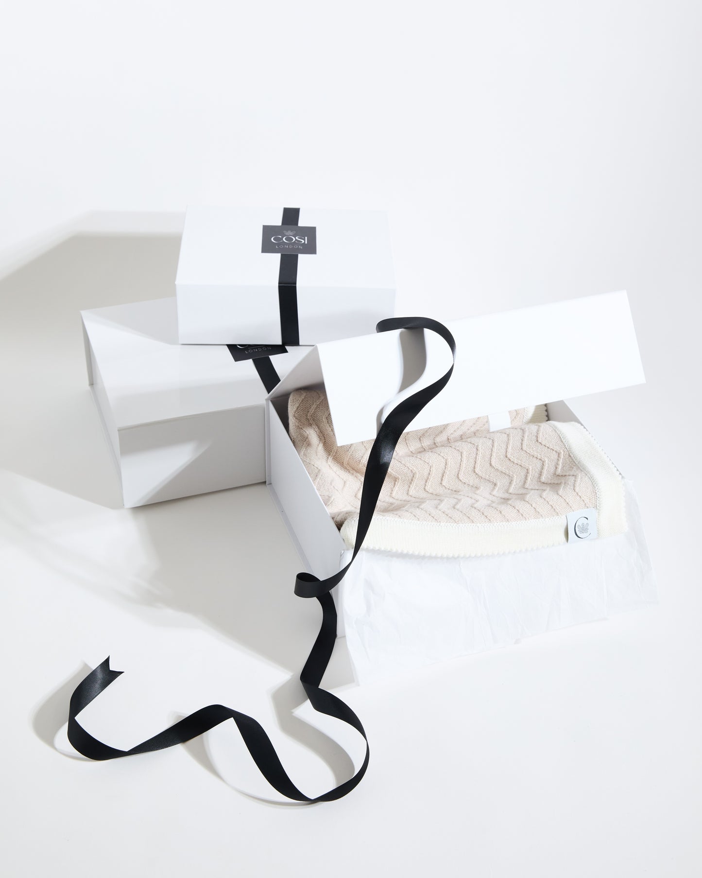 100% Merino Zig Zag Ribbed Baby Blanket - Cappucino